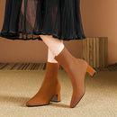 Ravina – Smarte ankelstøvler med sokkelignende pasform og elegant spids tådesign