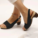 Jennifer – Elegante slingback sandaler med åben tå og blokhæl