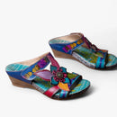 Madison – Kilesandaler med blomsterdetaljer og krydsremmedesign