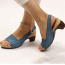 Jennifer – Elegante slingback sandaler med åben tå og blokhæl