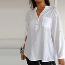 SparkleAura - Afslappet Patchwork Top Med Pailletter