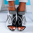 Isabella - Moderne sandaler med ankelrem og sommerfugleprint