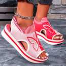 Isabella - Moderne sandaler med ankelrem og sommerfugleprint