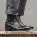 Paul – Håndlavede støvler med spids tå og broderede detaljer