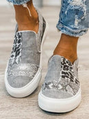 Olivia - Slip on sneakers med leopardprint og farveblokdesign