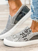 Olivia - Slip on sneakers med leopardprint og farveblokdesign