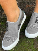 Olivia - Slip on sneakers med leopardprint og farveblokdesign