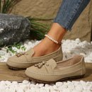 Sophia - Klassiske slip on loafers med kvastdetaljer og rund snude