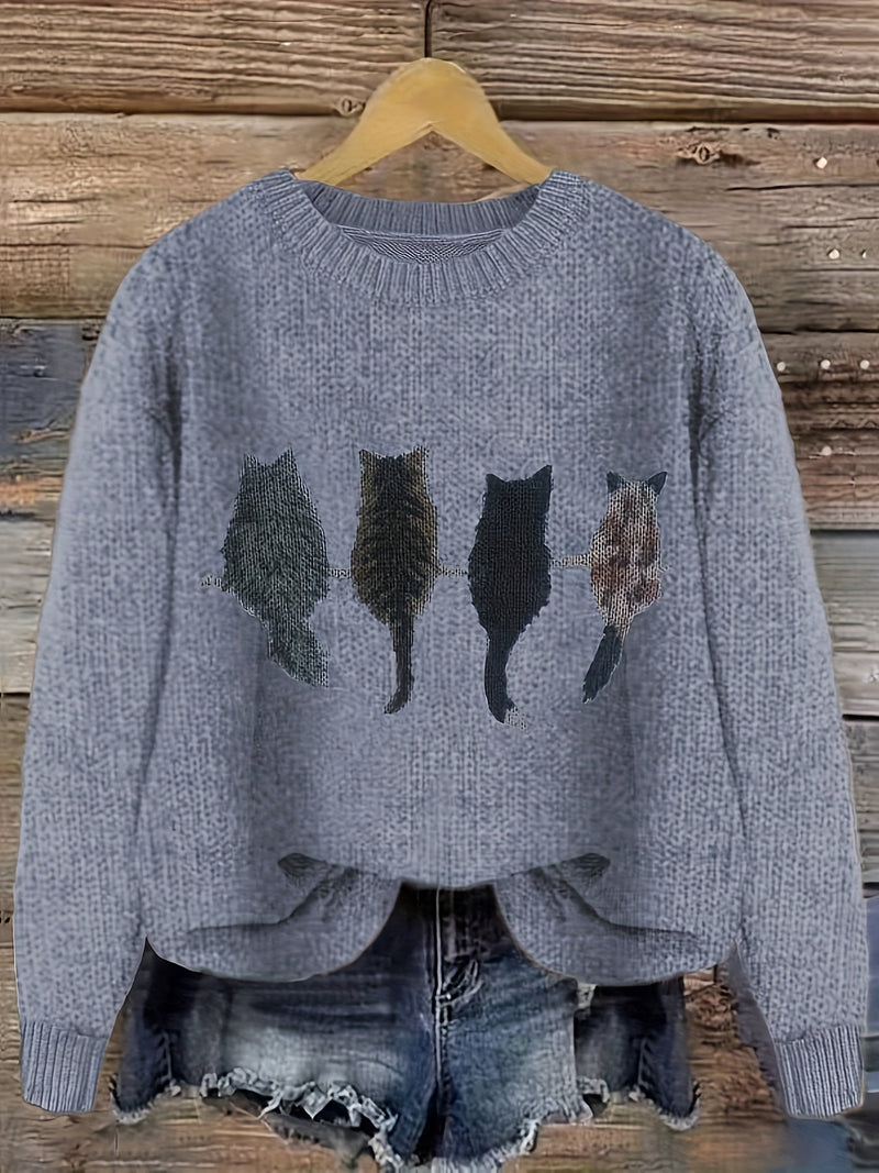 Nina - afslappet fit sweater med rund halsudskæring og ribbet trim