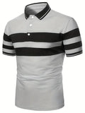 Dani - Stribet poloshirt med flapkrave og korte ærmer