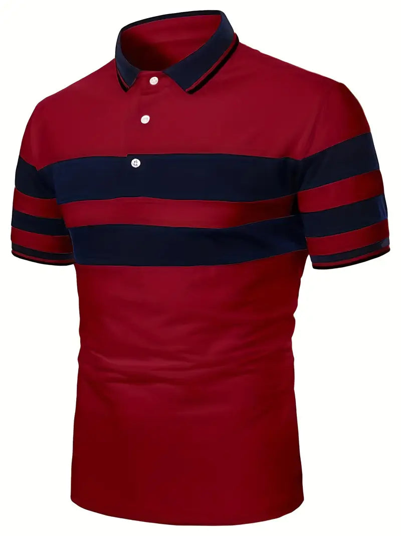 Dani - Stribet poloshirt med flapkrave og korte ærmer