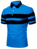 Dani - Stribet poloshirt med flapkrave og korte ærmer