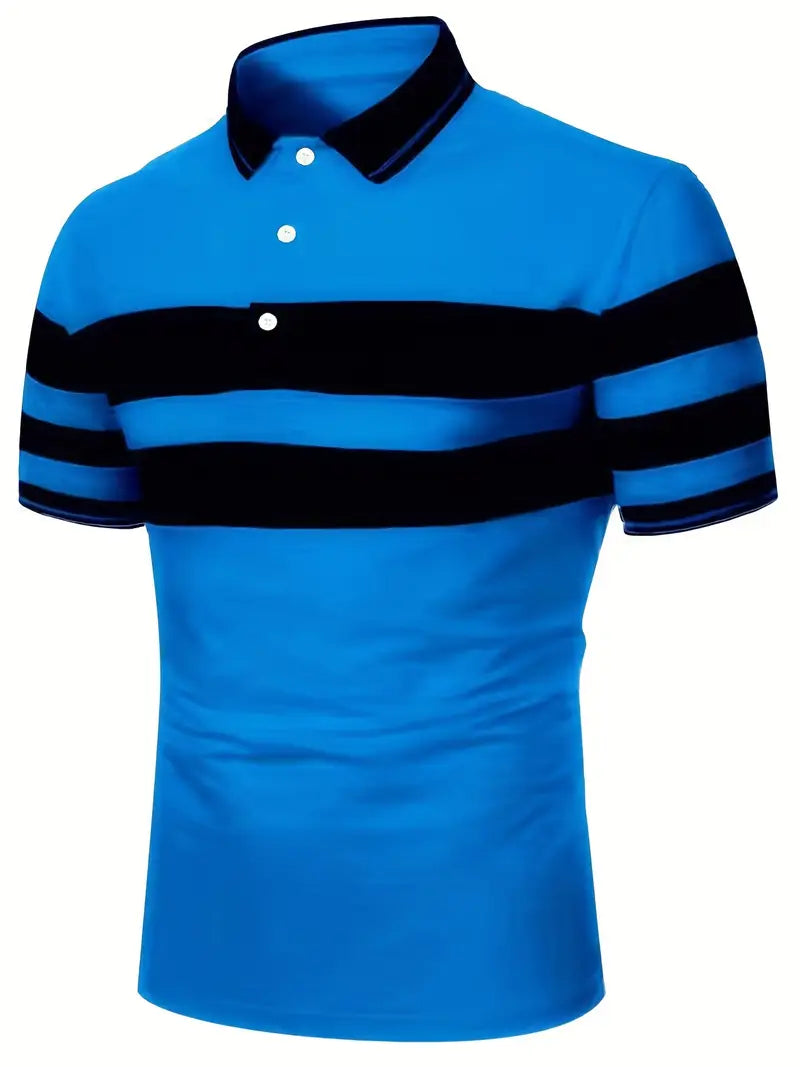 Dani - Stribet poloshirt med flapkrave og korte ærmer