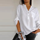 SparkleAura - Afslappet Patchwork Top Med Pailletter