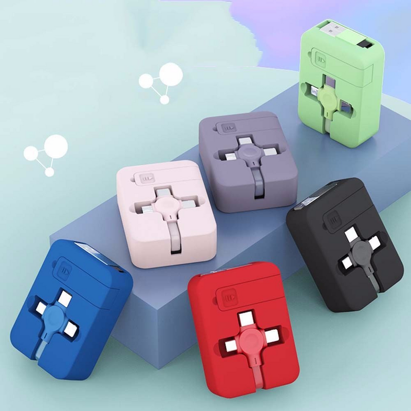 FlexCharge - 3 i 1 USB opladerkabel med kompakt og bærbart design
