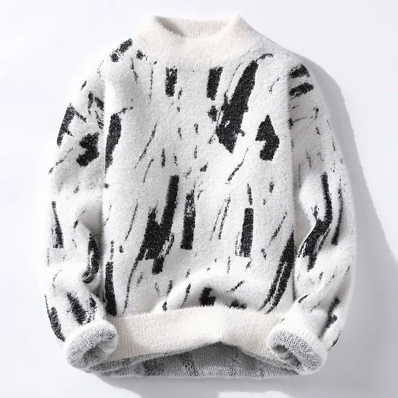 Danial – Stilfuld printet sweater med lange ærmer og klassisk rund halsudskæring