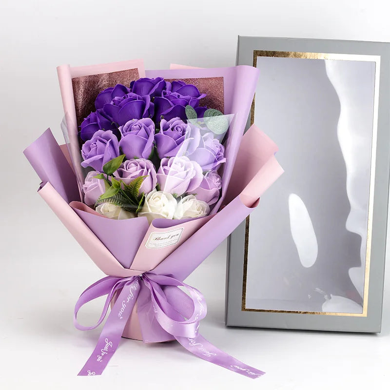 HeartGlow – Romantisk Sæberose Buket som Gave til Dine Kære