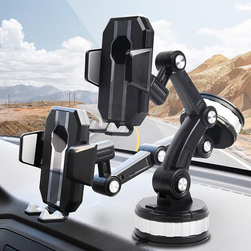 DriveMount - Justerbar Mobilholder Med Teleskoparm Og Sugekopbase
