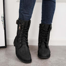 Liora – Klassiske kampstøvler med lynlås i siden og bæltedetaljer