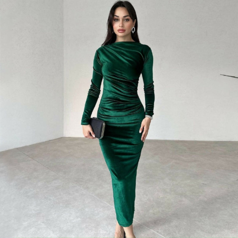 Lily – Lækker lang Bodycon-kjole med lange ærmer og slim fit