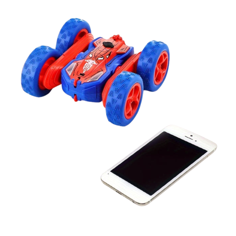 RollRage – 360° fjernstyret stuntbil med LED og dobbeltsidede rullesider
