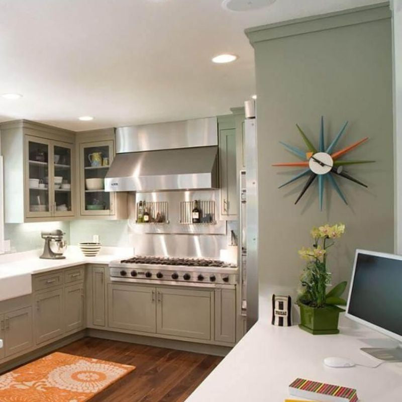 OrbitClock – Retro Mid Century Modern Starburst Vægur