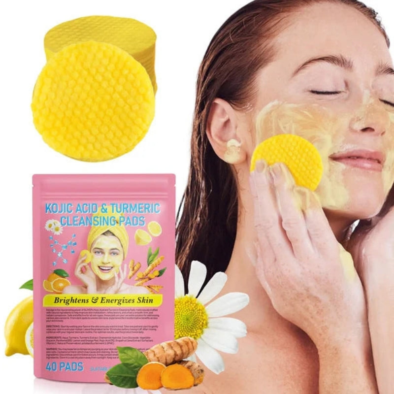 GlowRestore – Kojic og gurkemeje glødpads til lysnende og jævn hudtone (1+1 Gratis)