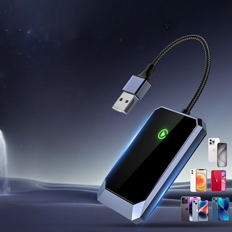 DriveSync – Trådløs Carplay adapter med stemmestyring og USB-forbindelse