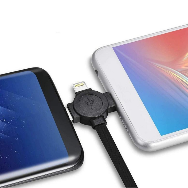 FlexCharge - 3 i 1 USB opladerkabel med kompakt og bærbart design