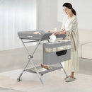 LiftaTidy – Sammenklappeligt puslebord med hjul og organiseret opbevaring