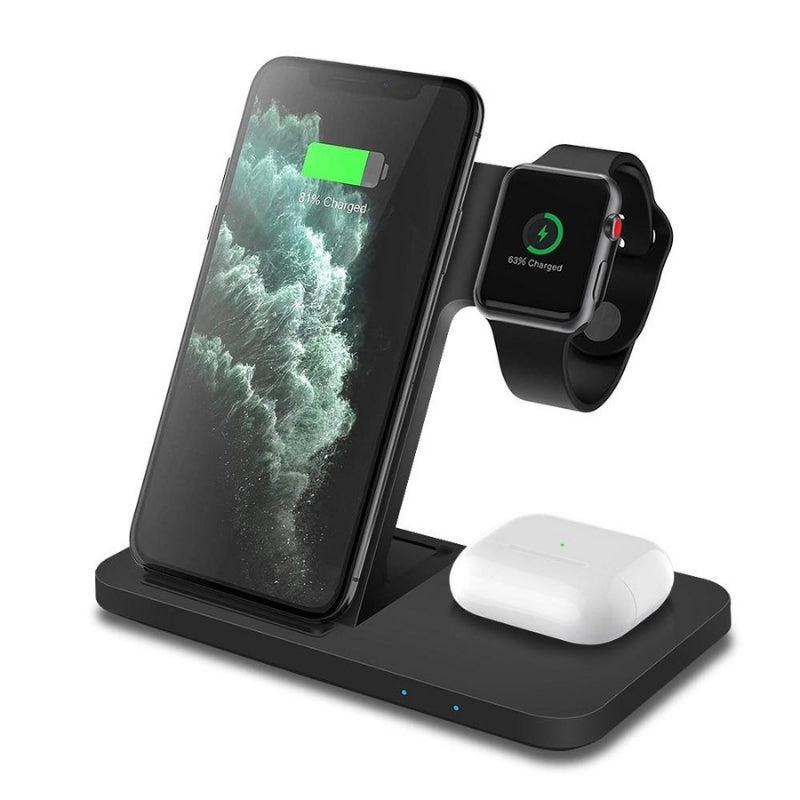 PowerNest – 3 i 1 Trådløs oplader med skridsikker og holdbar overflade