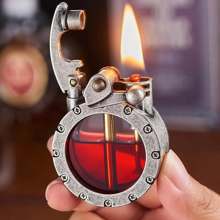 ClearIgnite – Transparent flintlighter med trykknap og synlig tankdesign