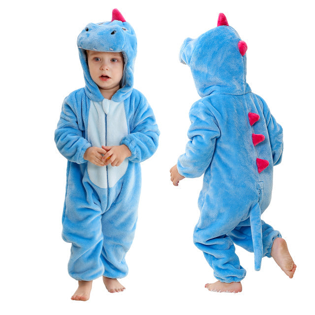DinoNest – Børne Dinosaurus Onesie Pyjamas med hætte og lynlåslukning