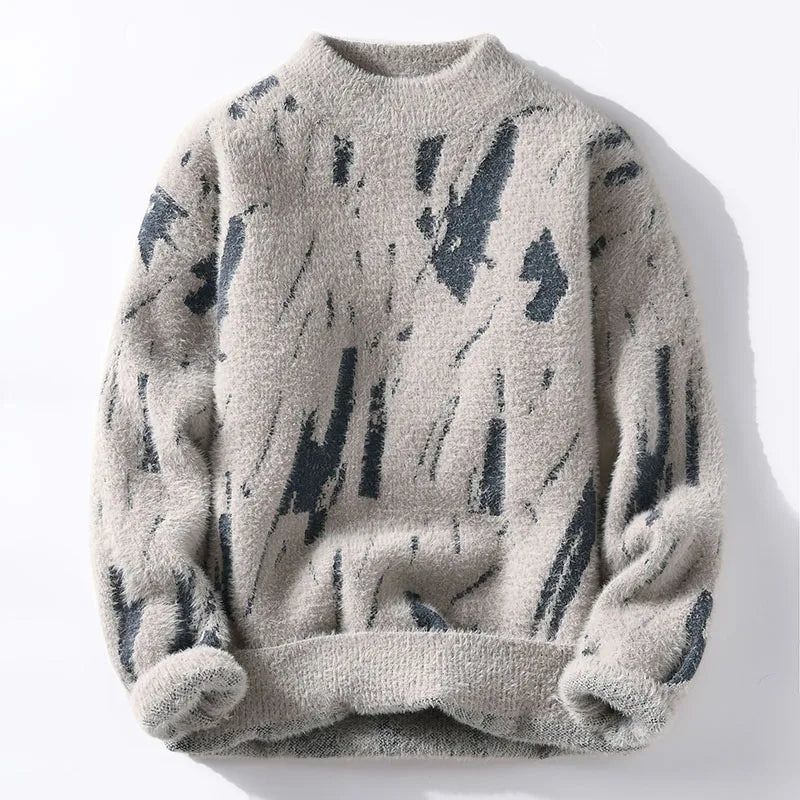 Danial – Stilfuld printet sweater med lange ærmer og klassisk rund halsudskæring