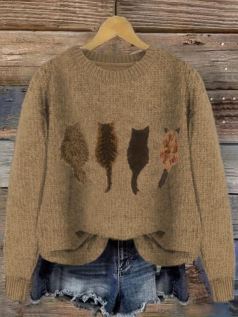 Nina - afslappet fit sweater med rund halsudskæring og ribbet trim