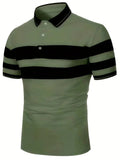 Dani - Stribet poloshirt med flapkrave og korte ærmer