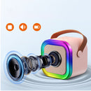 EchoTune – Bærbart Karaoke højttalersæt med LED lys og dobbelte trådløse mikrofoner