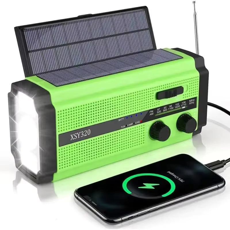 PowerGlow – Multifunktionel håndsvingradio med lommelygte og SOS alarm