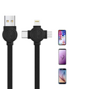 FlexCharge - 3 i 1 USB opladerkabel med kompakt og bærbart design