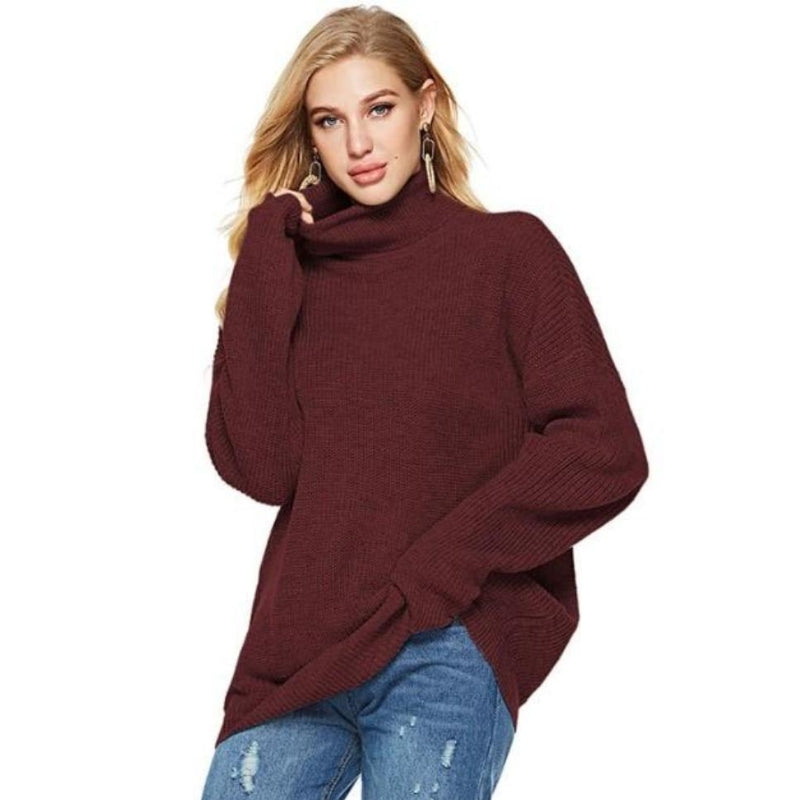 Brenda – Elegant oversized sweater med lange Ærmer og rullekrave