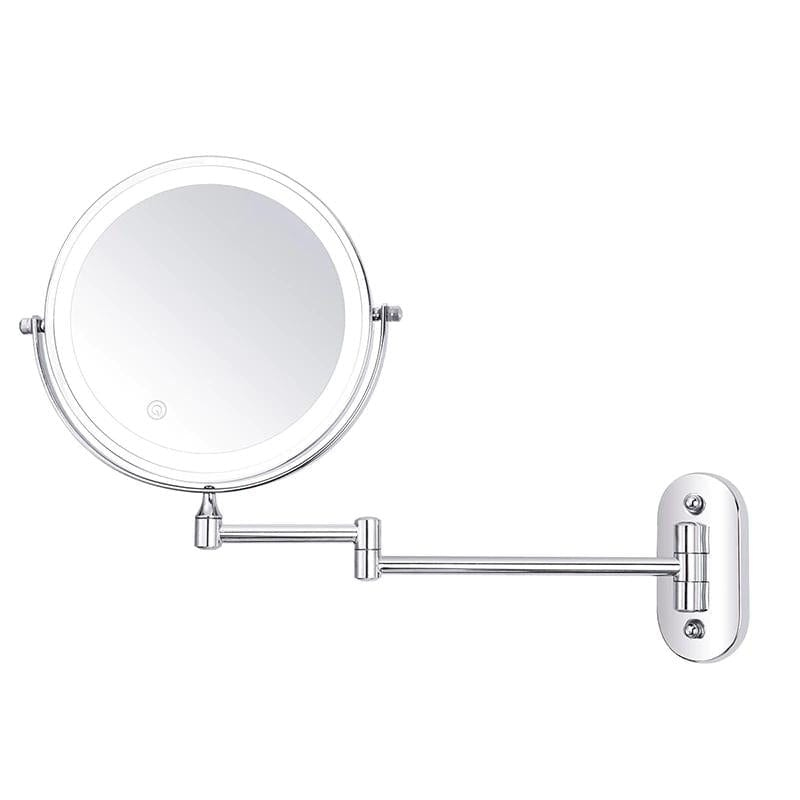 MirrorLux - Vægmonteret LED Makeup Spejl med Justerbar belysning og USB opladning