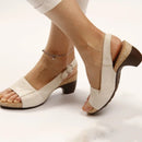 Jennifer – Elegante slingback sandaler med åben tå og blokhæl