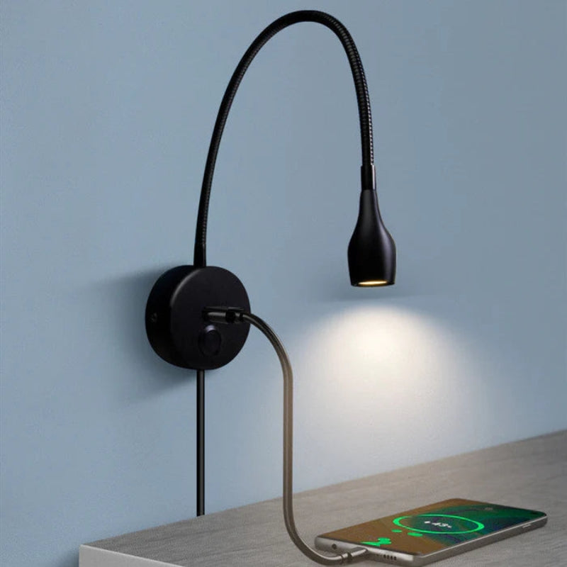 GlowForm – Trådløs væglampe med USB port og justerbart design