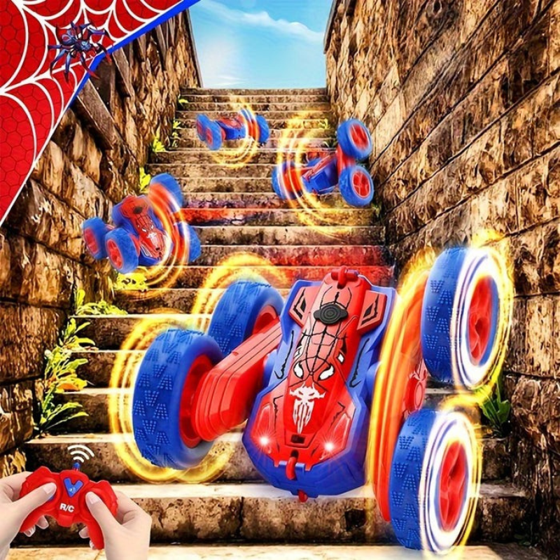 RollRage – 360° fjernstyret stuntbil med LED og dobbeltsidede rullesider