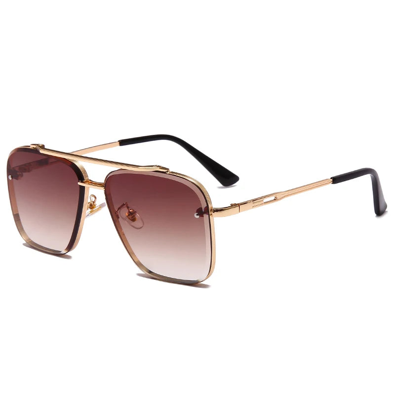ViewTrail – Firkantede solbriller med aviator inspireret og gradient linsedesign