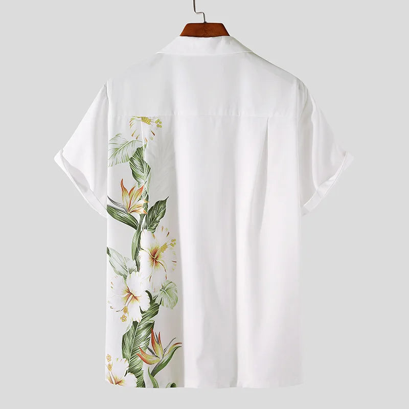 Harvey – Kortærmet skjorte med knaplukning og vintage blomsterprint