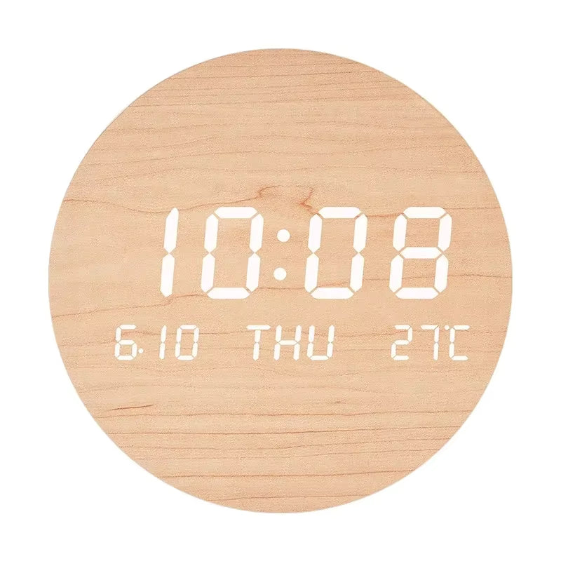 TimeLuxe – Digitalt LED vægur med visning af tid dato og temperatur