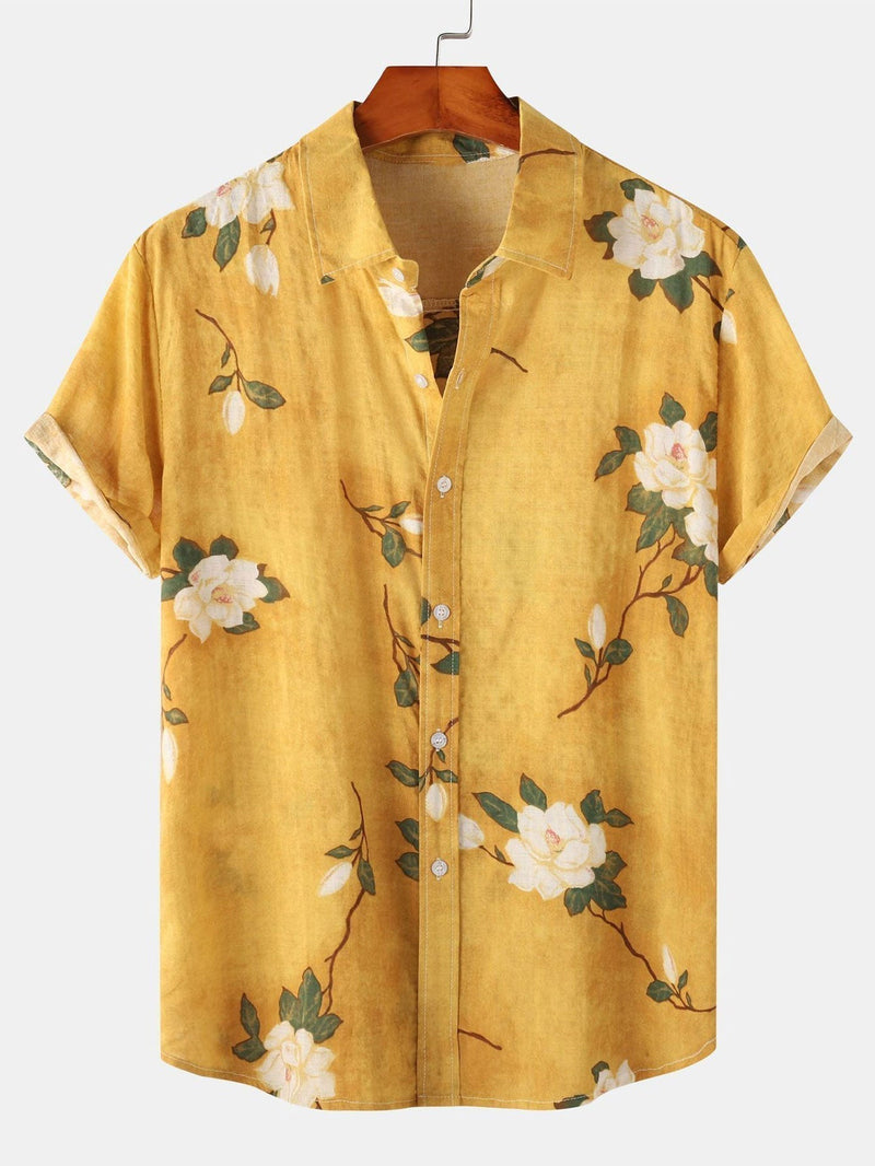 George – Moderne skjorte med korte ærmer og blomsterprint i vintage stil