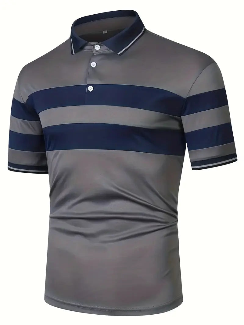 Dani - Stribet poloshirt med flapkrave og korte ærmer