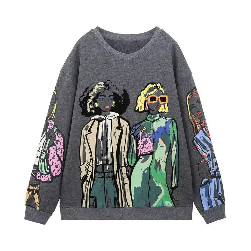 Cora – Langærmet sweatshirt med rund hals og loose fit design